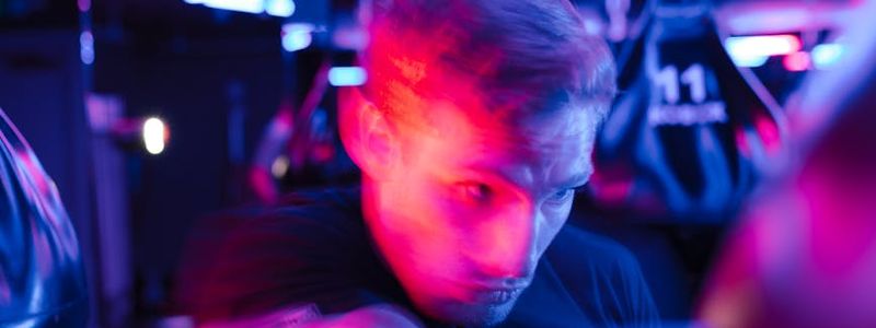 Dynamic lights in a gym representing energy and movement.